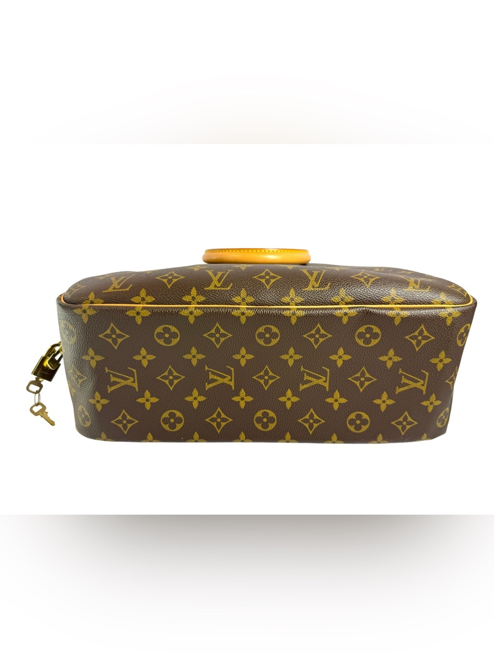 Louis Vuitton Deauville Monogram Satchel in Brown and Tan Leather Trim - Picture 8 of 16